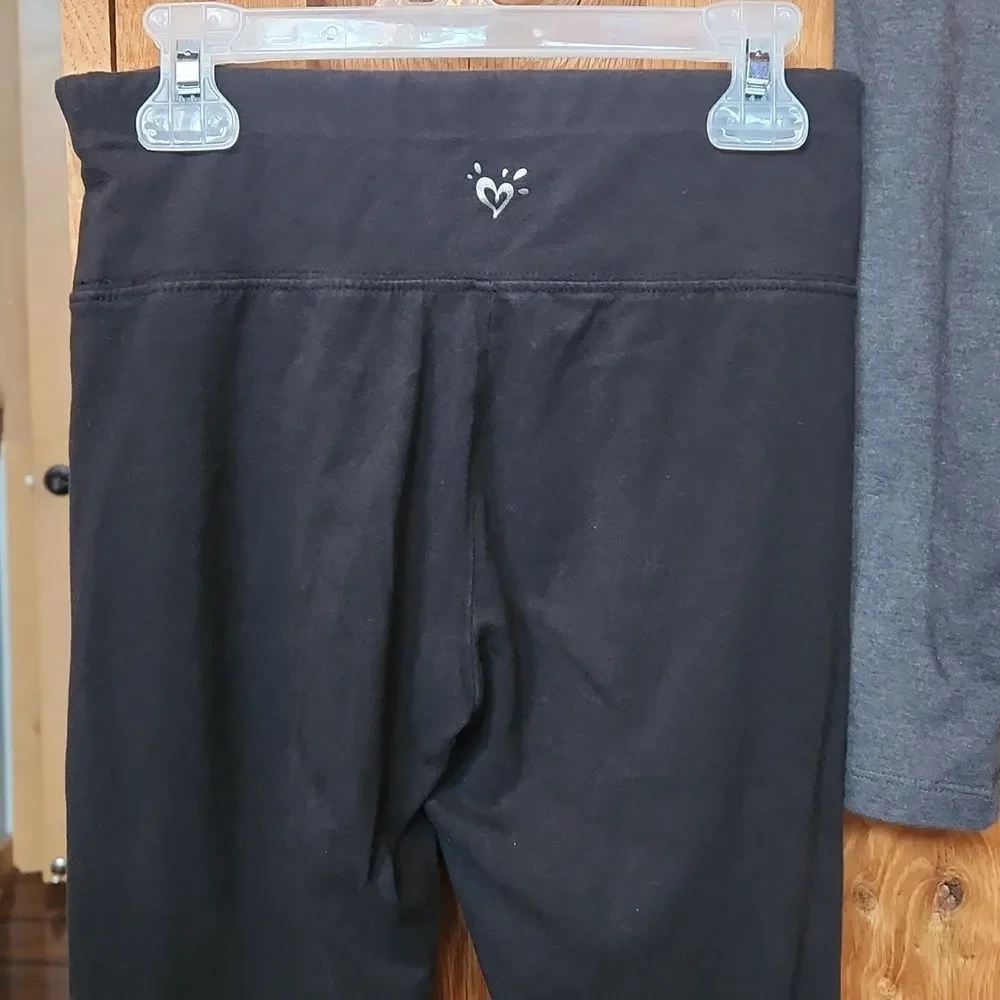 Justice Activewear Full Length Stretch Leggings Bundle, Large, Black & Grey